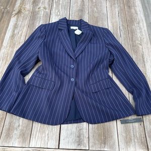 Tahari Navy Pinstripe Blazer